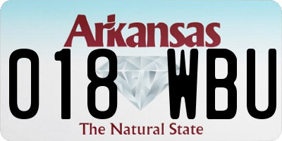 AR license plate 018WBU