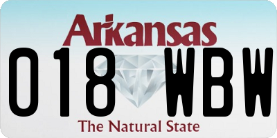 AR license plate 018WBW