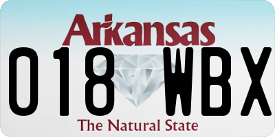 AR license plate 018WBX