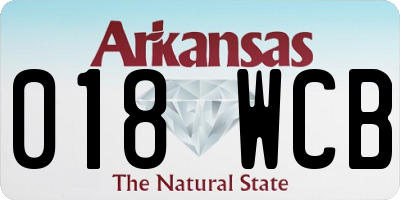 AR license plate 018WCB