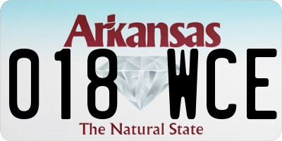 AR license plate 018WCE