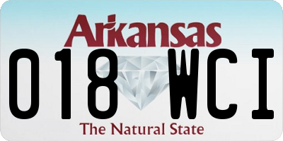 AR license plate 018WCI