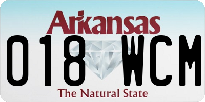 AR license plate 018WCM