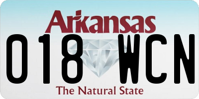 AR license plate 018WCN