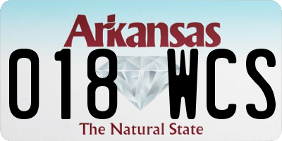 AR license plate 018WCS