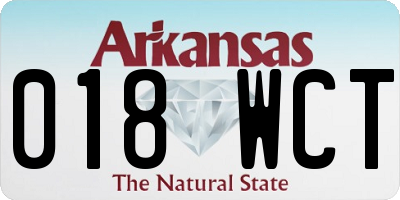 AR license plate 018WCT