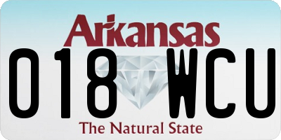 AR license plate 018WCU