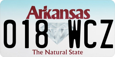 AR license plate 018WCZ