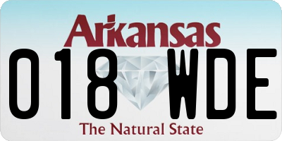 AR license plate 018WDE