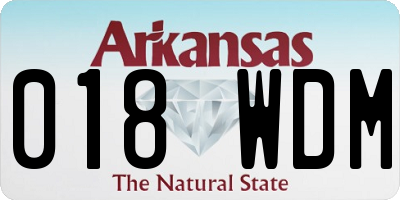 AR license plate 018WDM