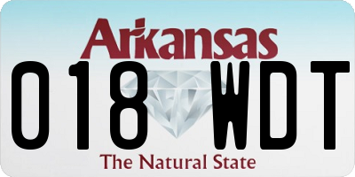 AR license plate 018WDT