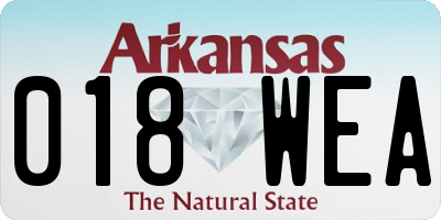 AR license plate 018WEA