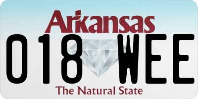 AR license plate 018WEE