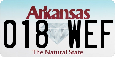 AR license plate 018WEF