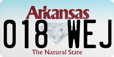 AR license plate 018WEJ