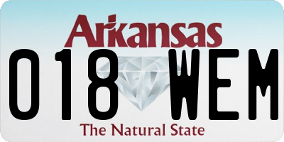 AR license plate 018WEM