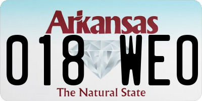 AR license plate 018WEO