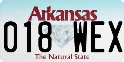 AR license plate 018WEX