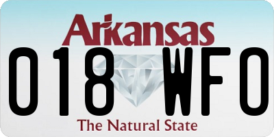 AR license plate 018WFO