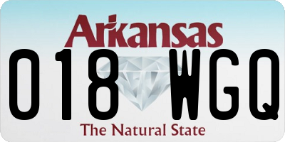AR license plate 018WGQ