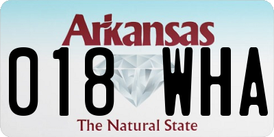 AR license plate 018WHA