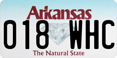 AR license plate 018WHC