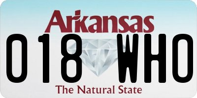 AR license plate 018WHO