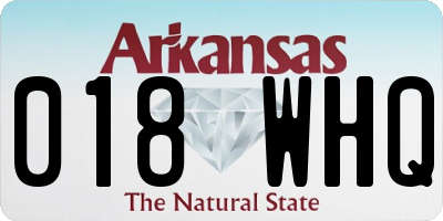 AR license plate 018WHQ