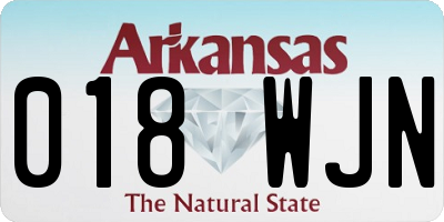 AR license plate 018WJN