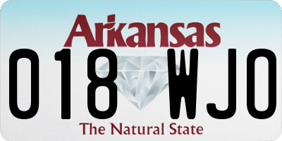 AR license plate 018WJO