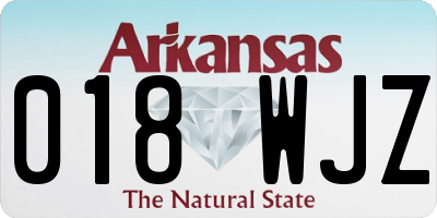 AR license plate 018WJZ