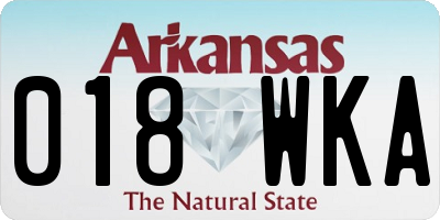 AR license plate 018WKA