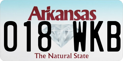 AR license plate 018WKB