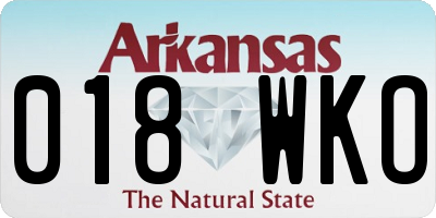 AR license plate 018WKO