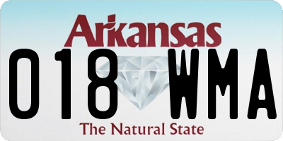 AR license plate 018WMA