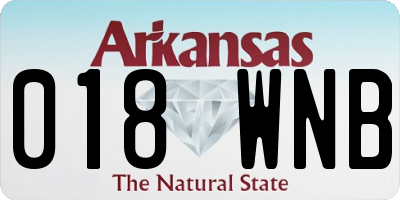 AR license plate 018WNB