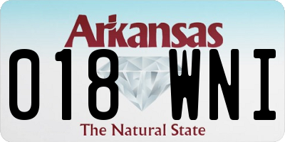 AR license plate 018WNI