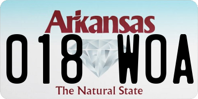 AR license plate 018WOA