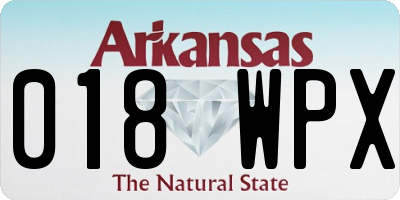 AR license plate 018WPX