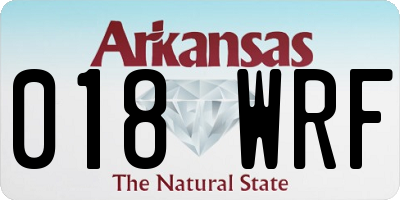 AR license plate 018WRF