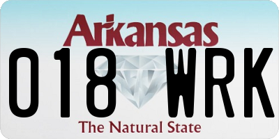 AR license plate 018WRK