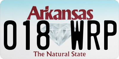 AR license plate 018WRP