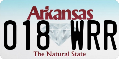 AR license plate 018WRR