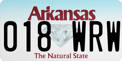 AR license plate 018WRW