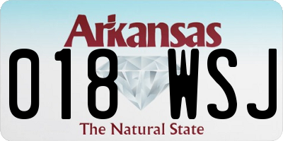 AR license plate 018WSJ