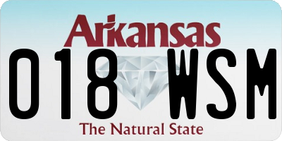 AR license plate 018WSM