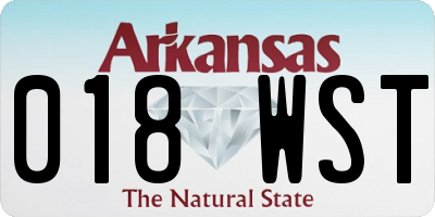 AR license plate 018WST