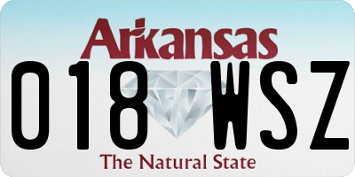 AR license plate 018WSZ