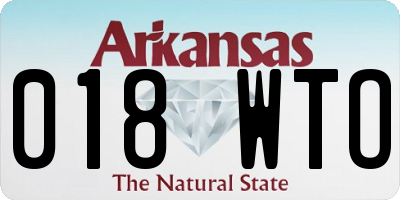 AR license plate 018WTO