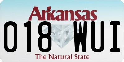 AR license plate 018WUI